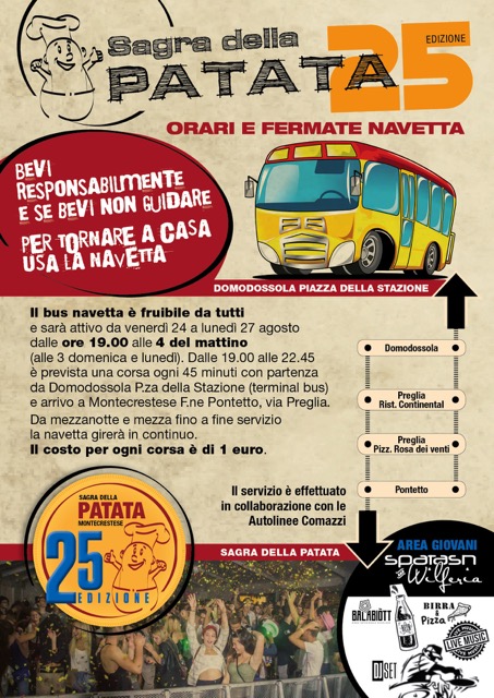 orari navetta sagra patata