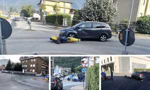 auto moto rotonda incidente