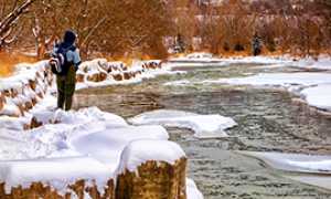 b pesca neve fiume
