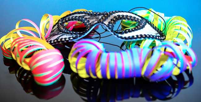 carnevale generico stelle filanti maschera