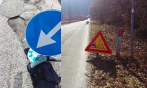 cartelli buche strada asfalto