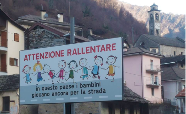 cartello bambini viganella