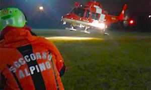 corta soccorso alpino decollo notte