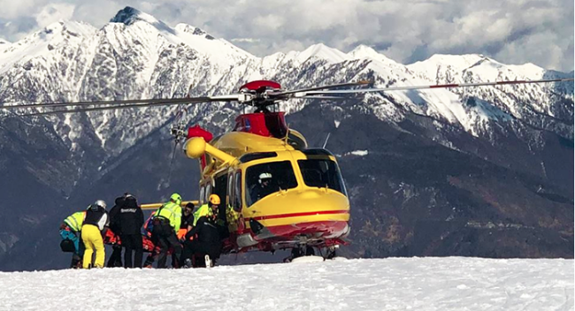 elicottero 118 neve caricamento falcini