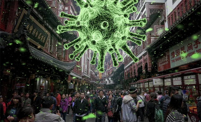 epidemia via virus disegno