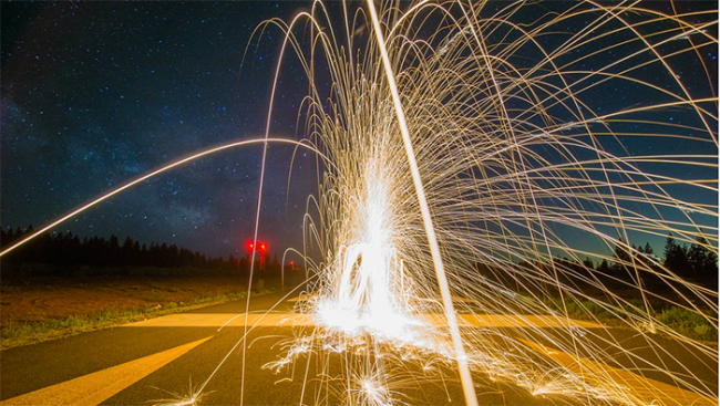 fuochi artificio strada