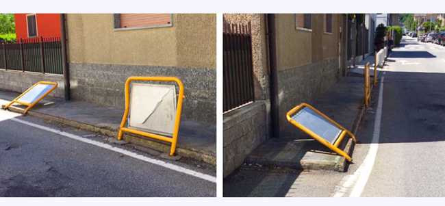 incidente via italia cartelli