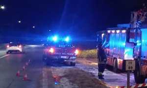 notte strada vigile camion