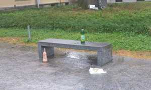 panchina bottiglie vandali degrado