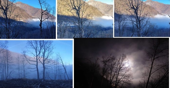 Valle Antrona tuffata in un insolito mare di nebbia - Foto