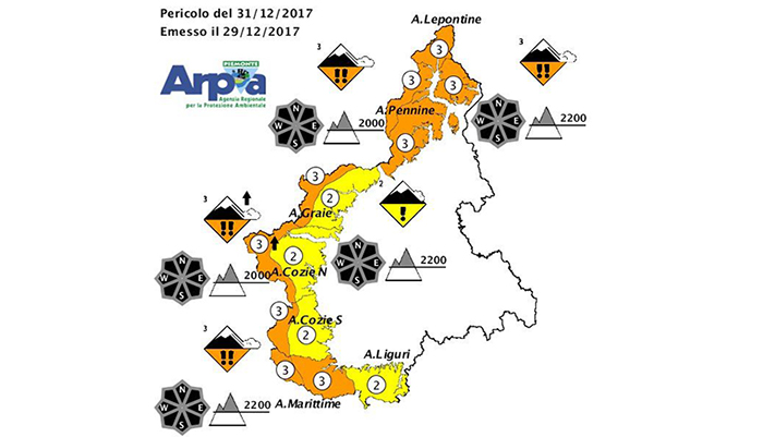Sale a livello 4- marcato il pericolo valanghe in Ossola