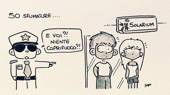 L'ironia di Sapo nella vignetta sul "coprifuoco" ai migranti