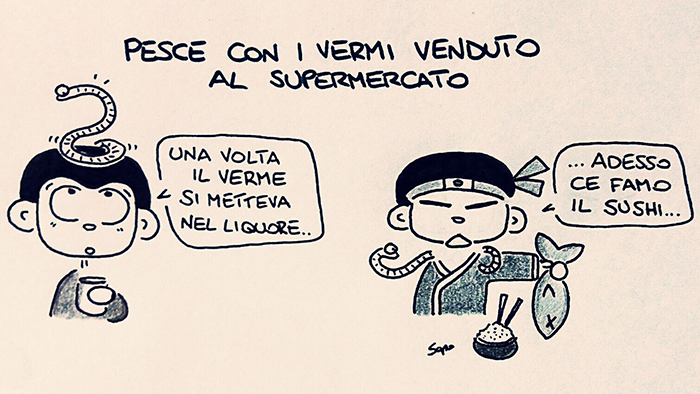 La disavventura capitata in un locale del Vco nella nuova vignetta di Sapo