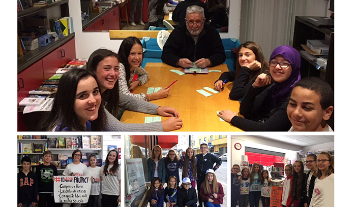 Alunni della Bagnolini alla libreria La Pagina per "io leggo perché". Foto