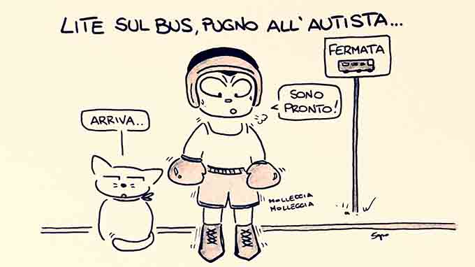Recente fatto di cronaca nell'ultima vignetta di Sapo