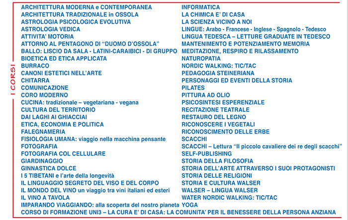 corsi unitre 17