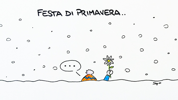 L'inizio "invernale" della primavera nella nuova vignetta di Sapo