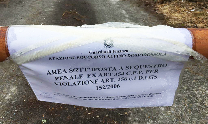 Cava sotto sequestro a Montecrestese per il conferimento di rifiuti non conforme
