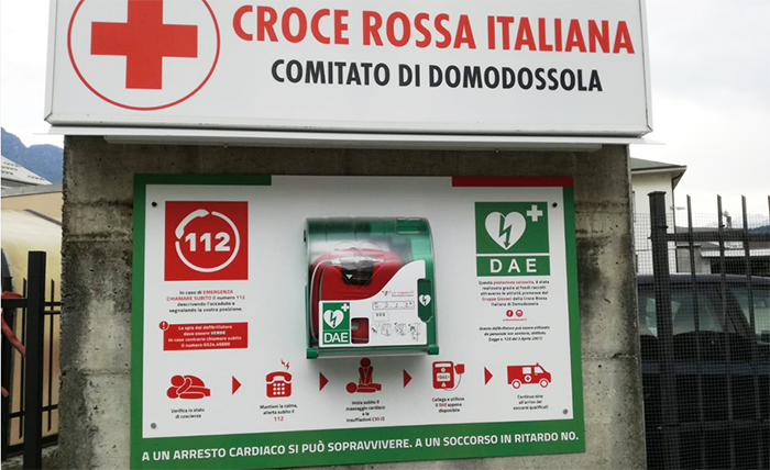 Un nuovo defibrillatore presso la sede della Croce Rossa domese