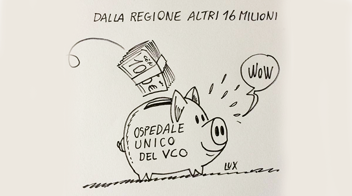 I nuovi fondi per l'ospedale unico nell'ultima vignetta di Carlo Lux 