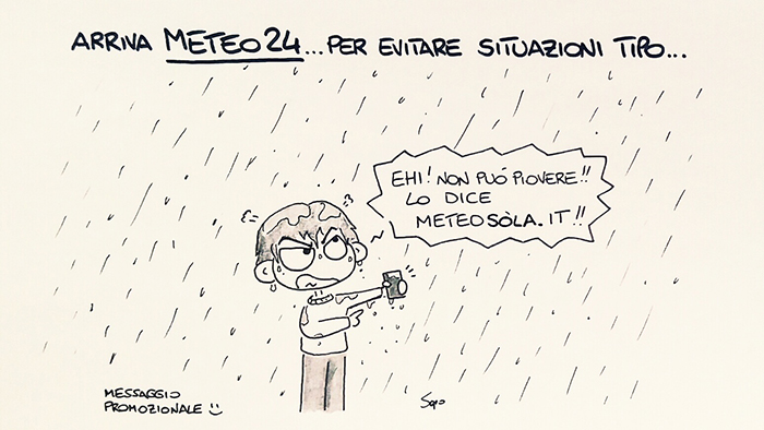 L'incertezza meteo nella nuova vignetta di Sapo