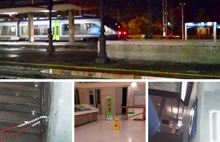 Blakout ed infiltrazioni d'acqua alla stazione domese. Video