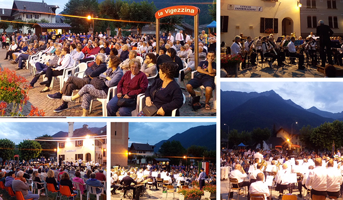 Applaudito concerto di bande a Druogno, incasso per i terremotati. Foto