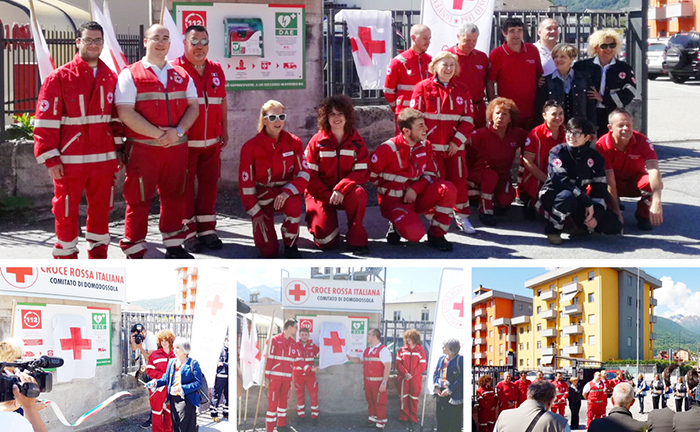 Una teca riscaldata e allarmata per il nuovo defibrillatore Cri agli impianti sportivi