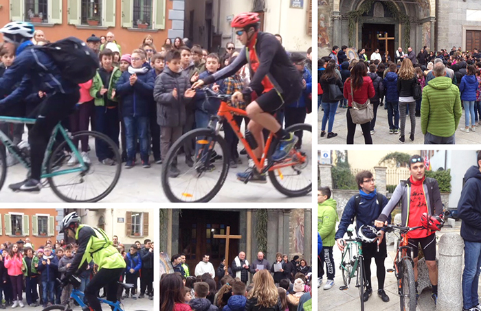 In pellegrinaggio in bicicletta da Domo a Varallo per la Veglia delle Palme 2018. Video