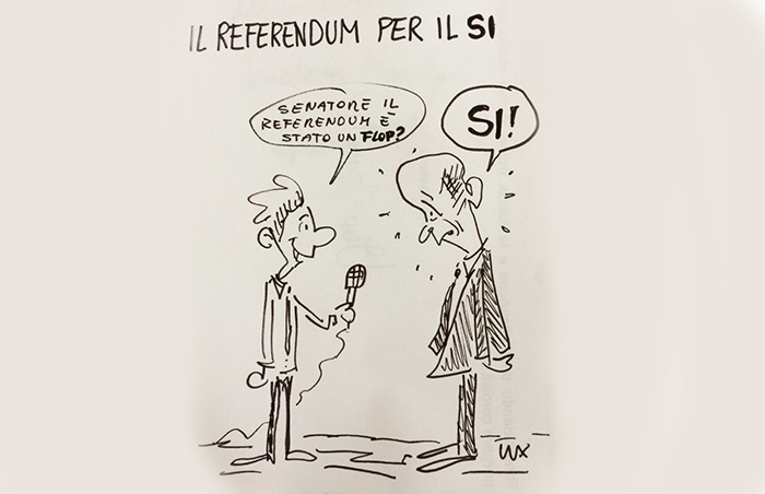 Il commento al voto del referendum nella vignetta di Carlo Lux