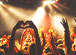 corta concerto folla party disco