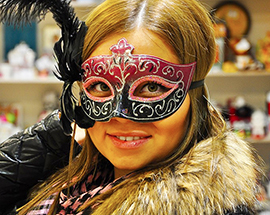 corta carnevale ragazza maschera