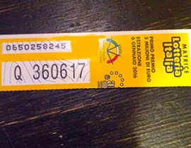 corta lotteria biglietto vincente