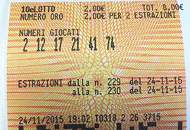 corta lotto biglietto