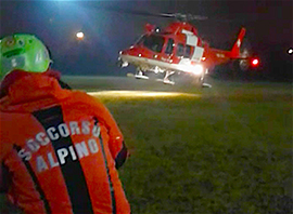 corta soccorso alpino decollo notte